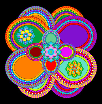 abstract flower in black background