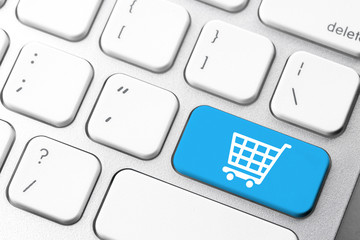 Online shopping cart icon for e-commerce concept - 104818472