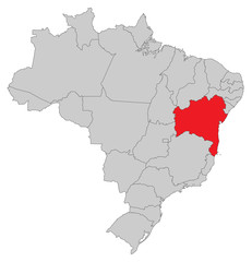 Karte von Brasilien - Bahia