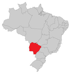 Karte von Brasilien - Mato Grosso do Sul