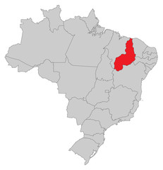 Fototapeta premium Karte von Brasilien - Piauí