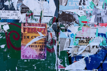 wall advertising area damaged posters - texture