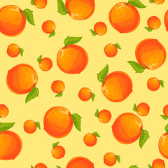seamless pattern with juicy oranges