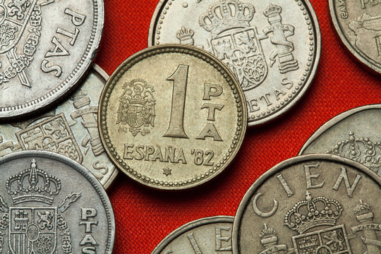 Coins of Spain. Spanish national emblem