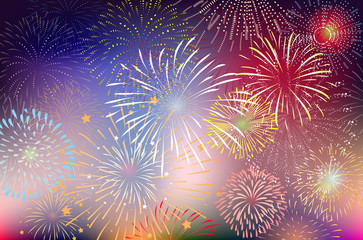 Fototapeta premium fireworks and happy new year