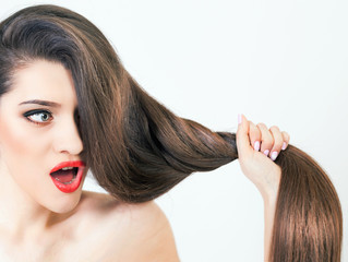 Naklejka premium Healthy strong long hair