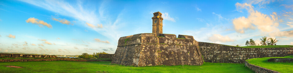 Anthonisz Memorial Clock Tower in Galle. Panorama - obrazy, fototapety, plakaty