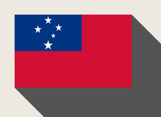 Samoa flag in flat web design style