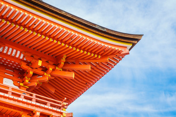 Fototapeta na wymiar Beautiful Architecture in Kiyomizu-dera Temple Kyoto, Japan