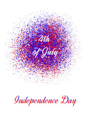 4th of July card with glitter design.