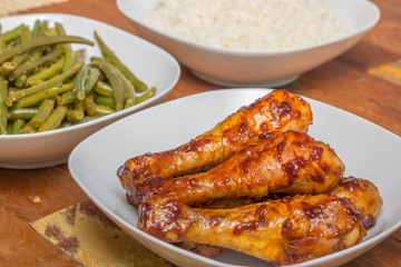 Indonesian chicken drumsticks with sajoer beans