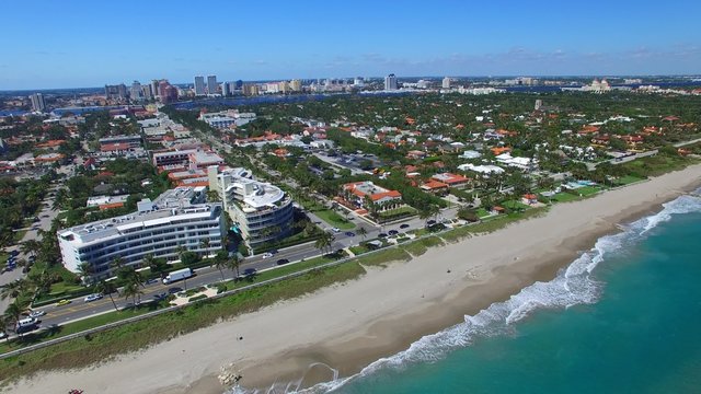 Palm Beach, Florida. Beautiful aerial view on a sunny day
