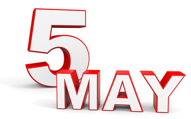 May 5. 3d text on white background.