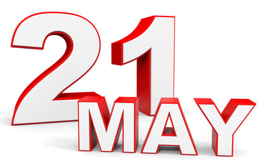 May 21. 3d text on white background.