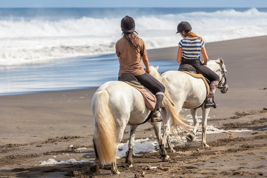 randonn&eacute;e &eacute;questre, promenade &agrave; cheval sur plage