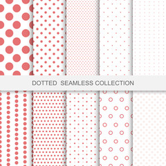 Seamless patterns with circles and dots.