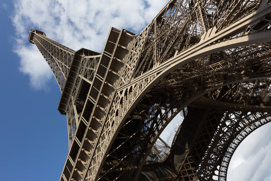 Eiffel tower, paris. View from below. France