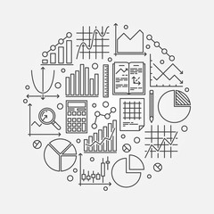 Statistics round vector illustration