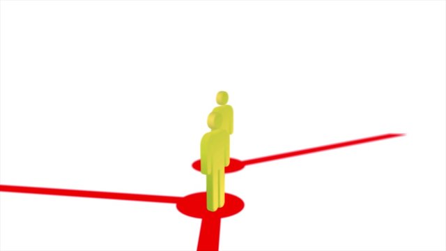 3D animation of business people network growing rapidly and has been wipe out by bankruptcy text effect concept in 4k ultra HD  