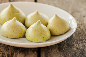 Meringue cookies. Selective focus