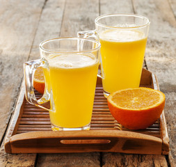 Freshly squeezed orange juice, close-up