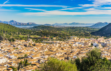 Island Panorama Majorca Spain Old Town Pollenca 