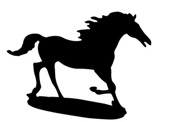 silhouette of horse statue