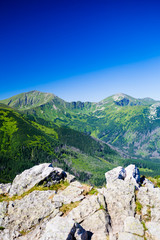 Fototapeta na wymiar Inspiring Mountains Landscape View, sunny day in summer Tatras