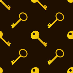 Black and gold keys seamless pattern background.