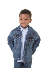 Portrait of a young boy isolated on white