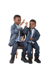 Siblings isolated on white