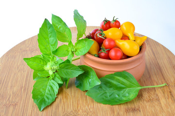 Basil and cherry tomato