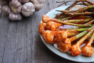 Garlic kimchi korean food