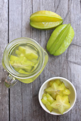 Star fruit in the water