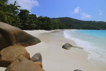 Strand Anse Lazio, Praslin, Seychellen, Afrika, Indischer Ozean