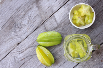 Star fruit in the water