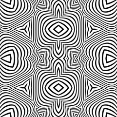 optical art abstract striped seamless deco pattern.