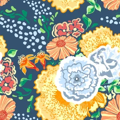 Schilderijen op glas floral seamless pattern © tanyalmera