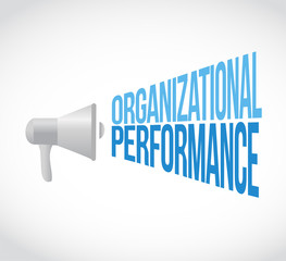 organizational performance megaphone sign concept