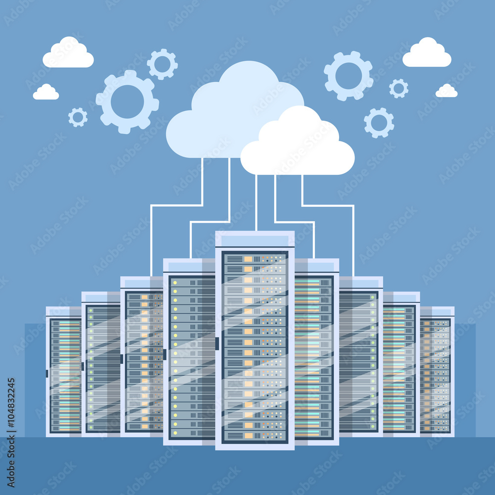 Poster Data Center Cloud Connection Hosting Server Computer