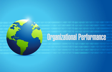 organizational performance globe binary sign