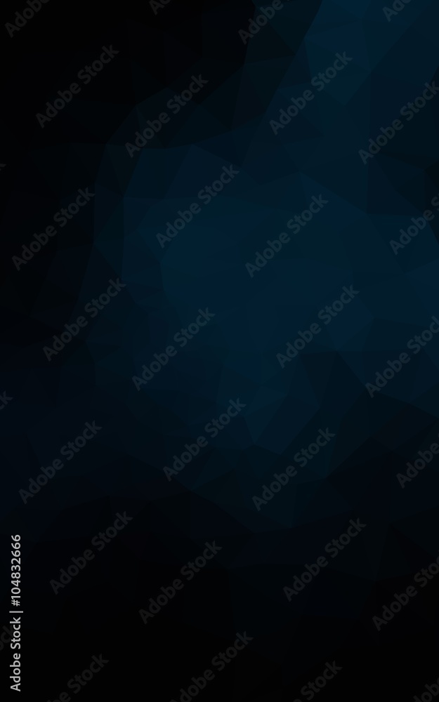 Poster dark blue polygonal design pattern, which consist of triangles and gradient in origami style.