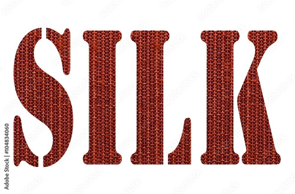 Poster silk letter by using red silk texture for pattern