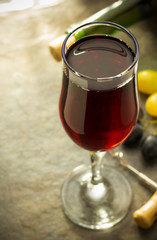 wine glass and grapes