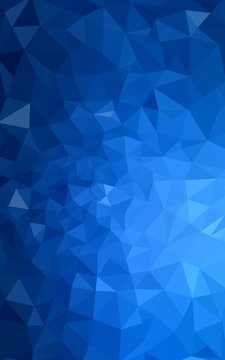 Dark blue polygonal design pattern, which consist of triangles and gradient in origami style.
