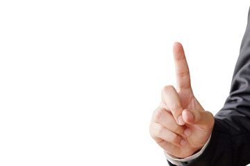 Hand point gesture isolated on white background