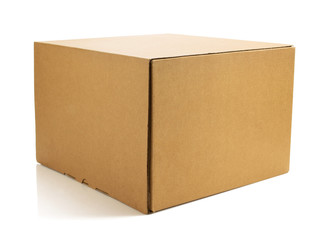 cardboard box on white