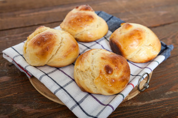 Homemade small bread with butter