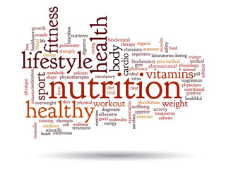 Vector conceptual health word cloud isolated