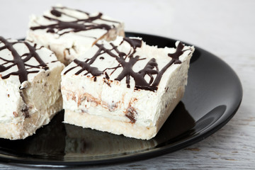 Coconut cake on plate